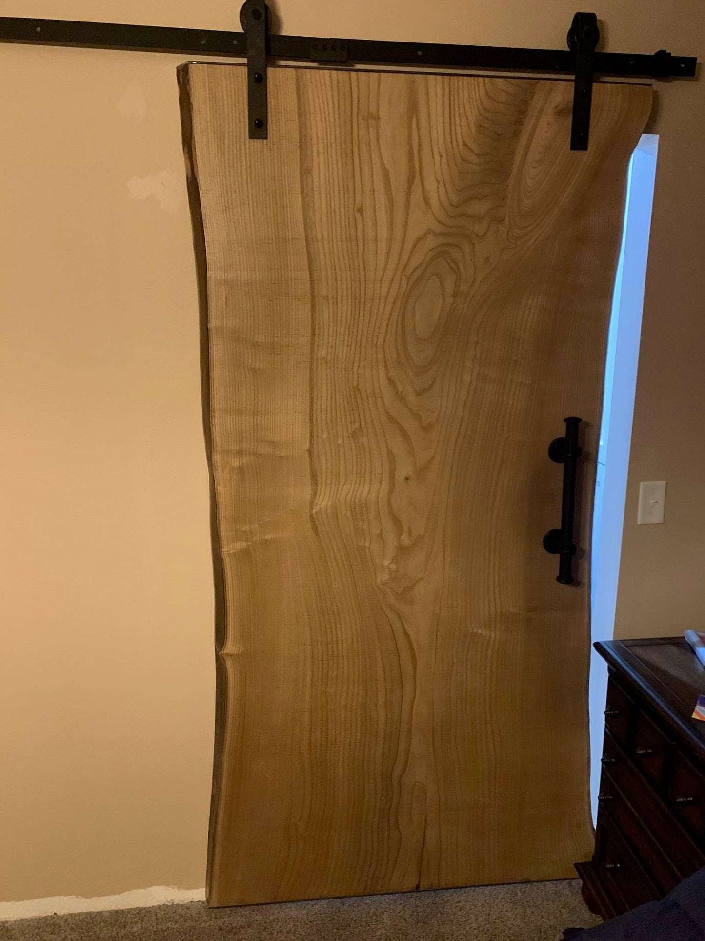 Customizable Live Edge Hardwood Slab Barn Door
