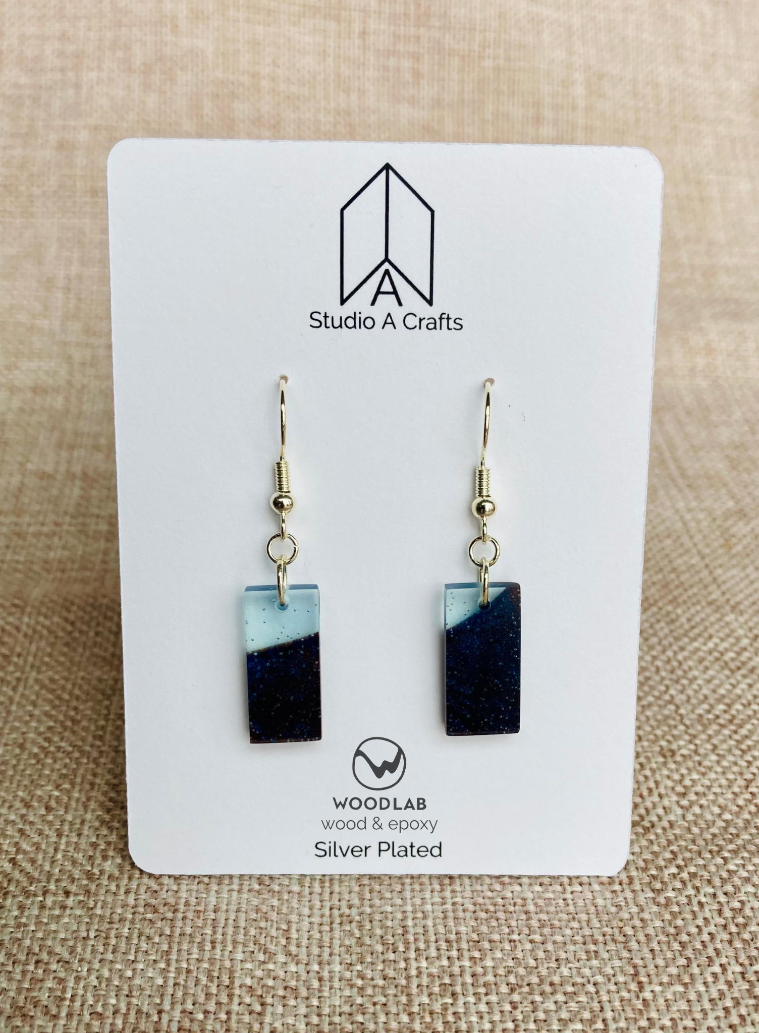 Epoxy Earrings Blue WoodLab