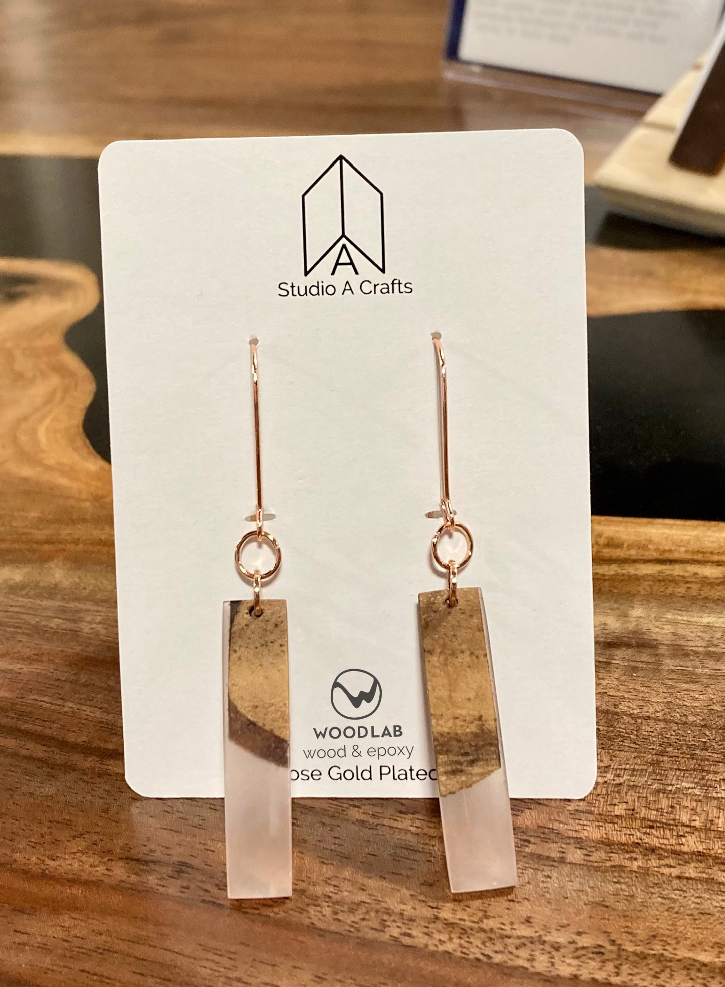 Epoxy Earrings - Rose