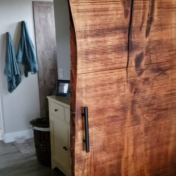 Customizable Live Edge Hardwood Slab Barn Door