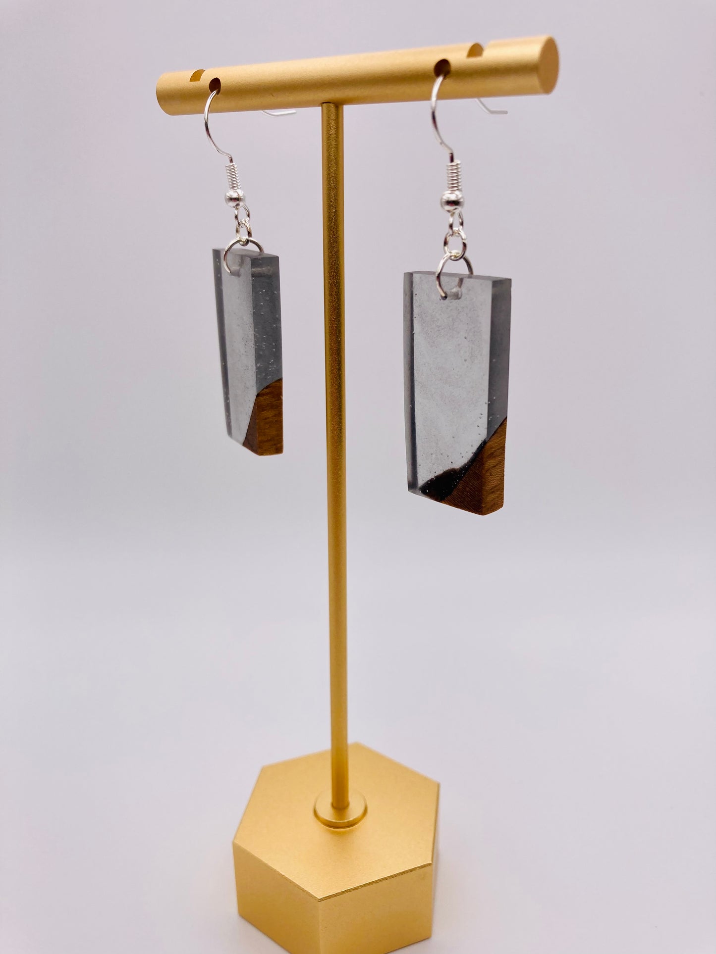Epoxy Earrings - Grey