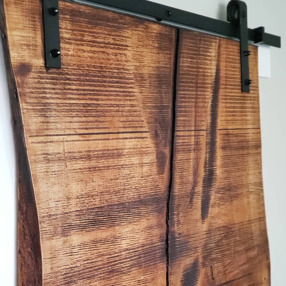 Customizable Live Edge Hardwood Slab Barn Door