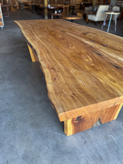 Live Edge Siberian Elm Slab Dining Table