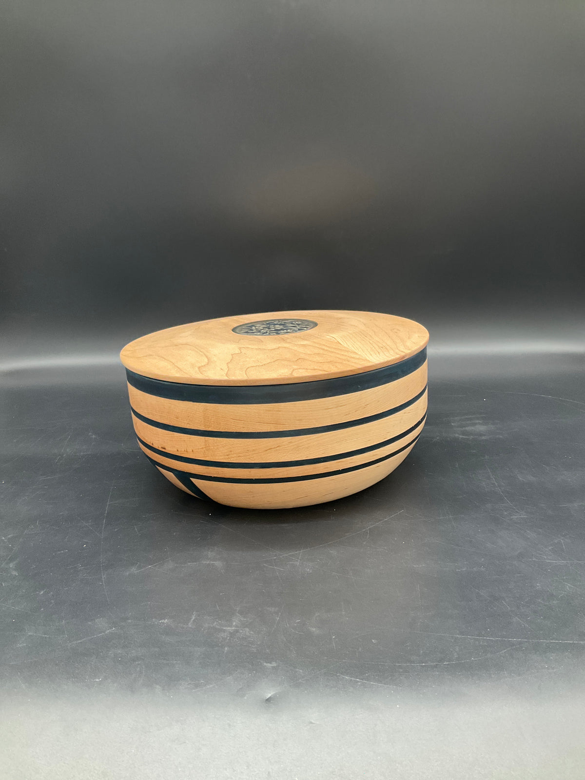 Luxury Art Bowl with Dark Blue Epoxy