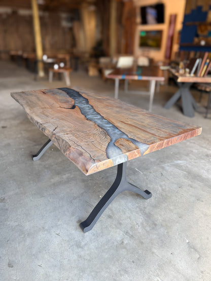 Live Edge Spalted Maple Multi-Grey Dining Table