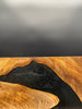 12" x 20" American Elm Wood & Black Epoxy Resin River Charcuterie Board