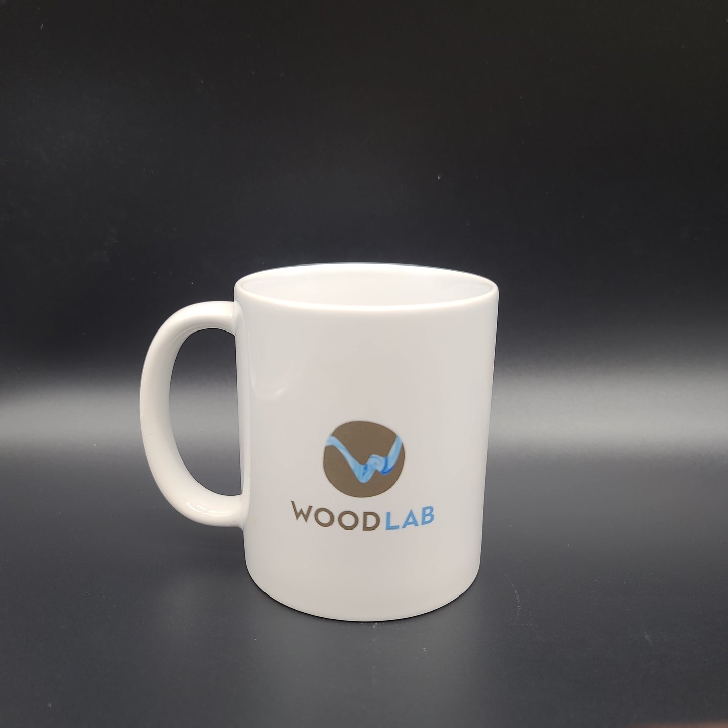 WoodLab Brand White Coffee Mug