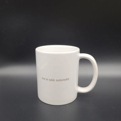 WoodLab Brand White Coffee Mug