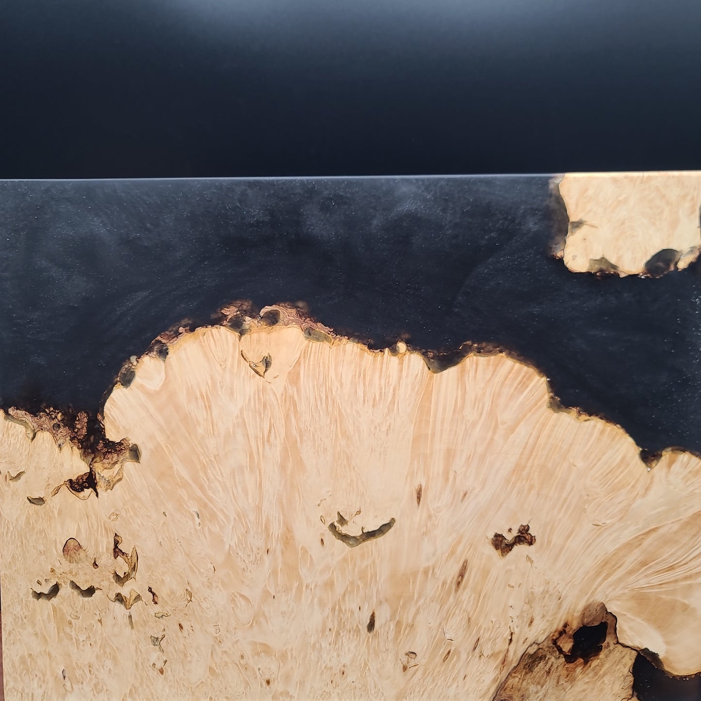 12" x 16" Exotic Wood & Smokey Black Epoxy Resin Charcuterie Board