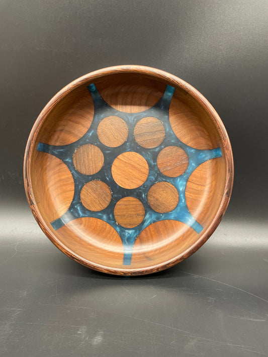 Black Walnut Bowl with Blue Epoxy