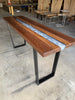 Signature Black Walnut Epoxy Resin River Console Table