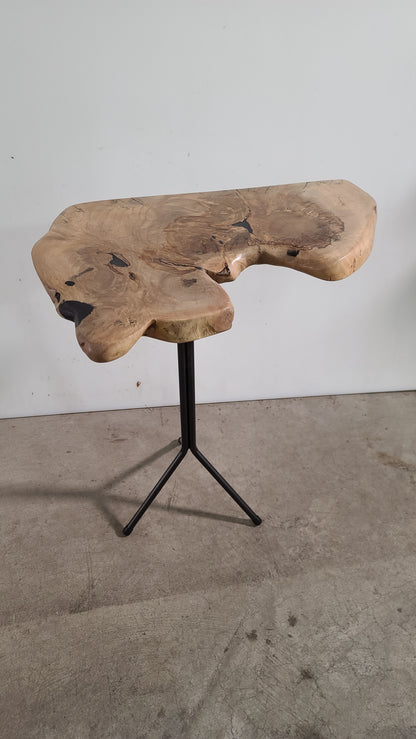 Black Walnut Live Edge Cocktail Table with Black Epoxy Resin Fills
