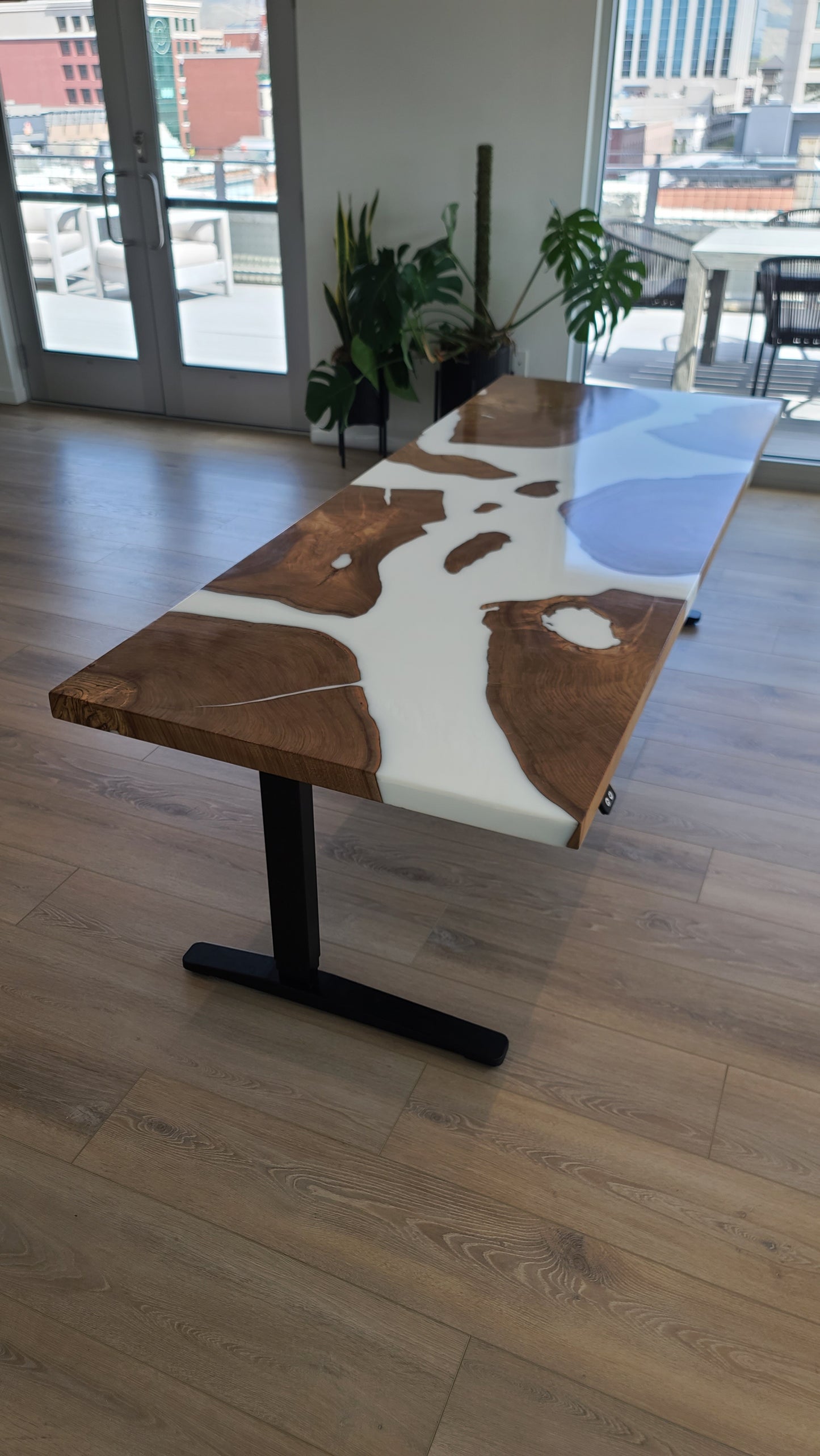 Customizable Black Walnut Sit / Stand Office Desk