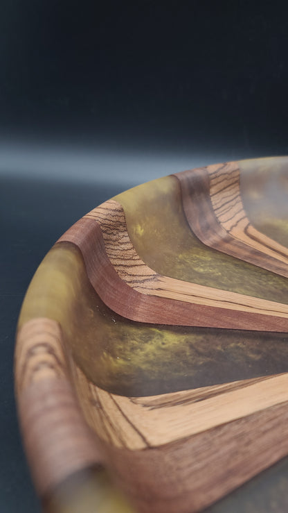 Zebra Wood Bowl with Gold/Copper Epoxy