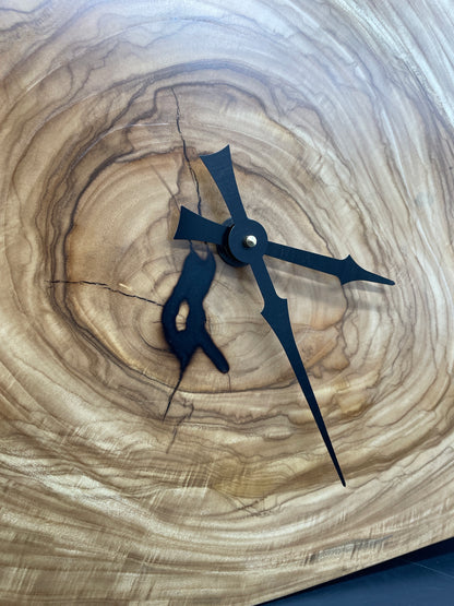 Live-Edge Solid Maple Wood Clock