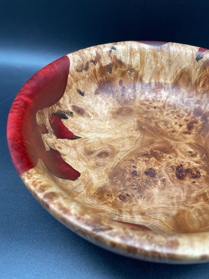 California Cottonwood Bowl with Red Epoxy
