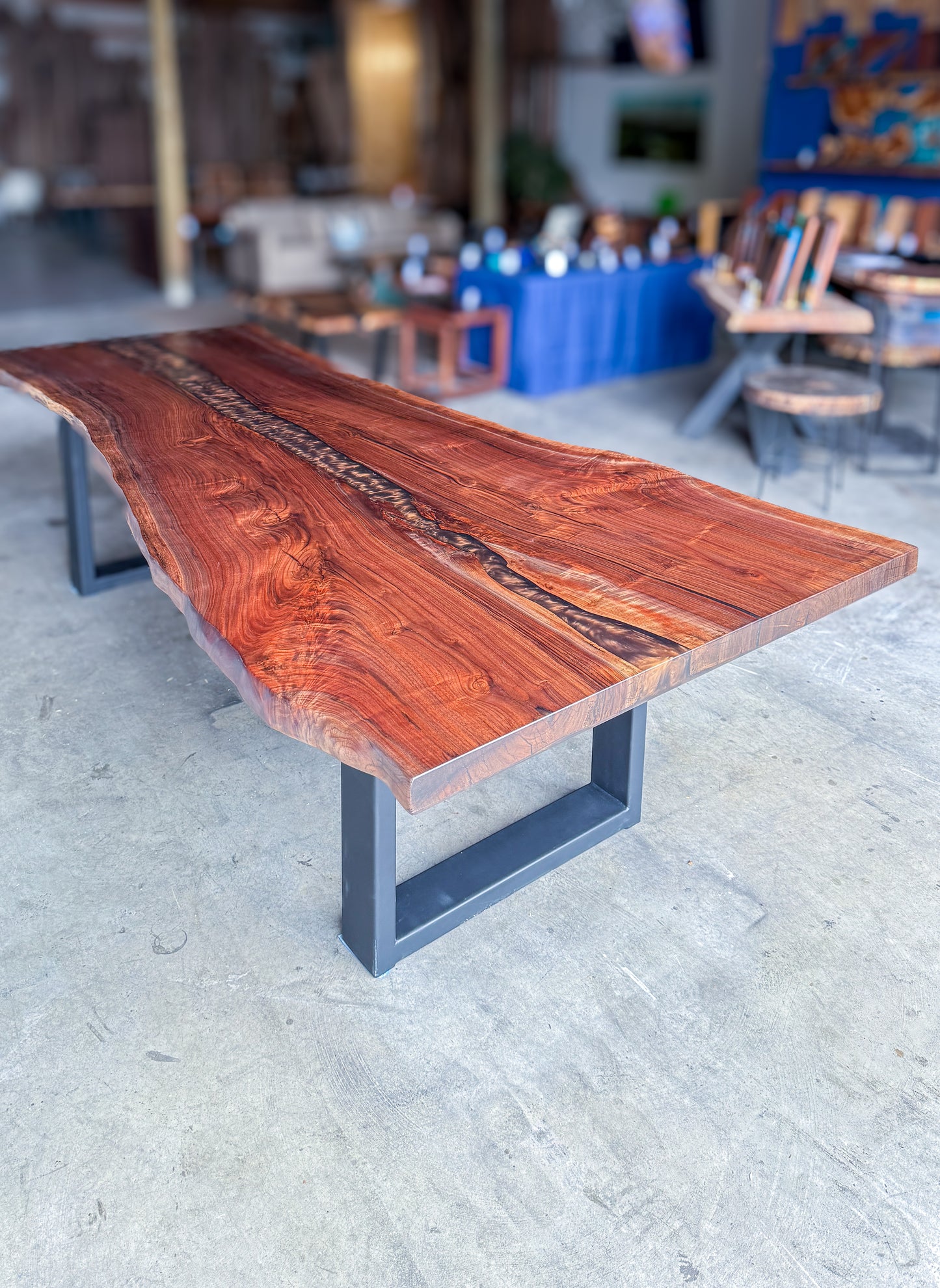 Black Walnut Live Edge Espresso River Dining Table