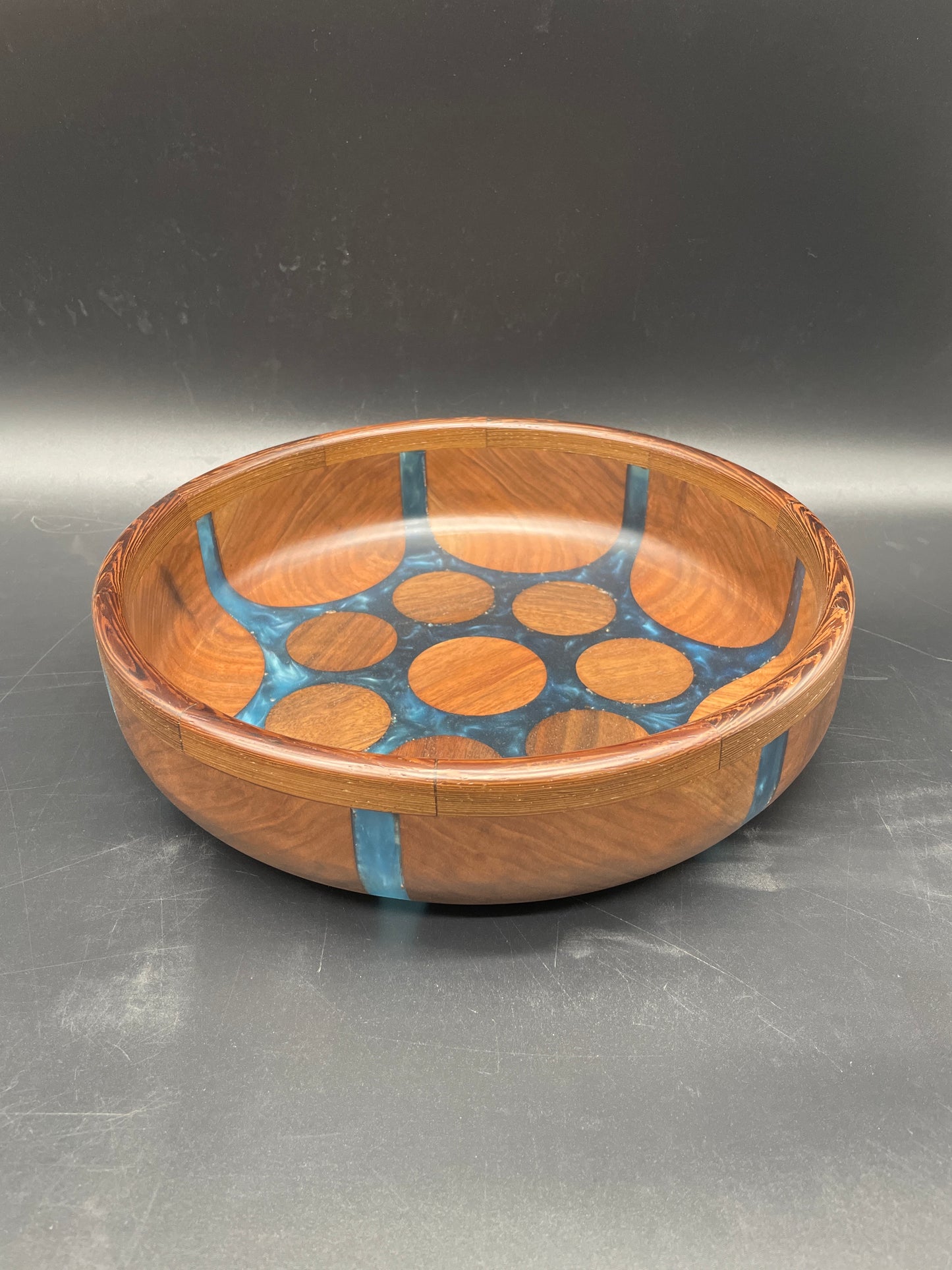 Black Walnut Bowl with Blue Epoxy