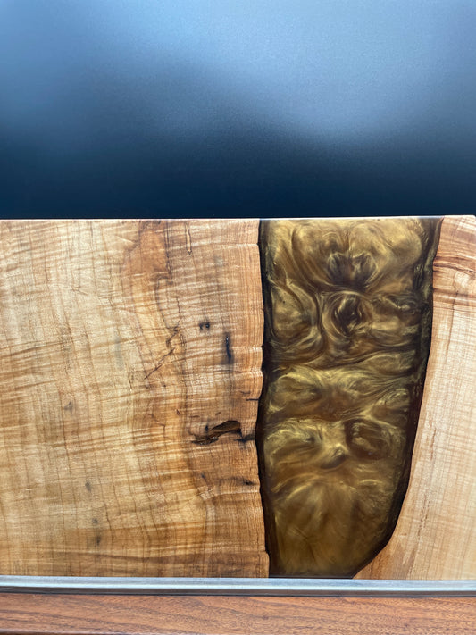 Spalted Maple and Copper Epoxy Resin 12" x 16" Charcuterie Board