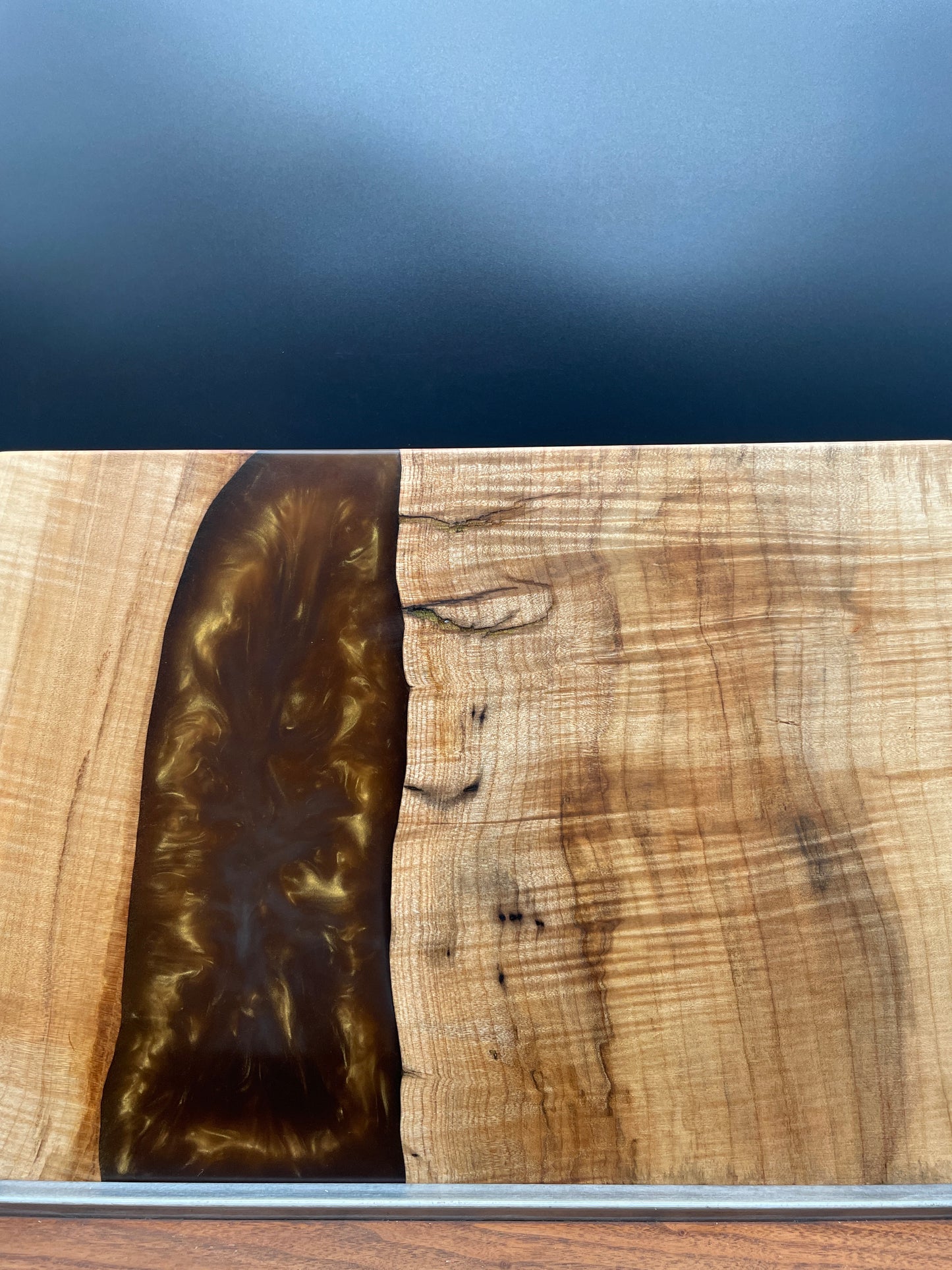 Spalted Maple and Copper Epoxy Resin 12" x 16" Charcuterie Board