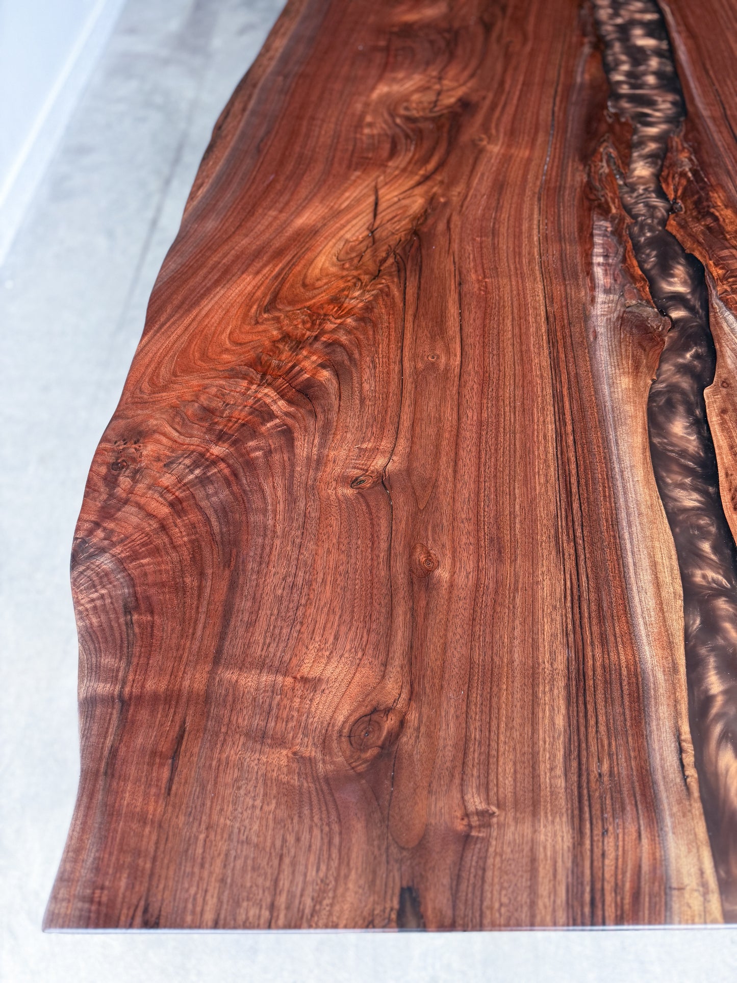 Black Walnut Live Edge Espresso River Dining Table