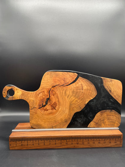 Handled Black Epoxy and Black Walnut Charcuterie Board