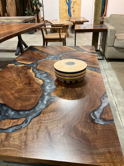 Luxury Art Bowl with Dark Blue Epoxy