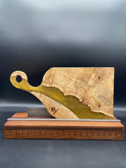 Handled Gold Epoxy and Spalted Maple Charcuterie Board