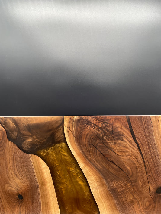 12" x 20" Black Walnut Wood & Copper Blend Epoxy Resin River Charcuterie Board