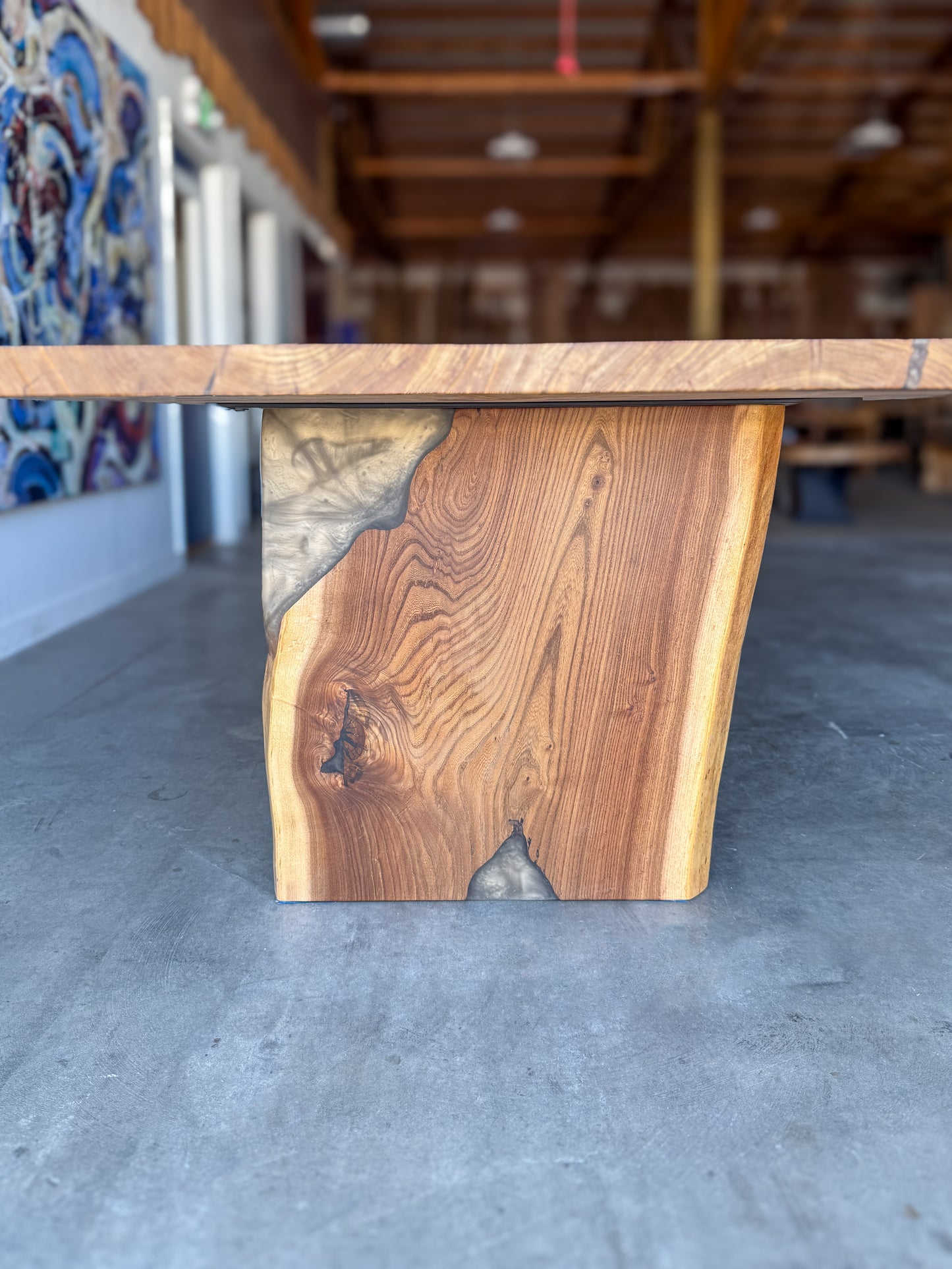 Live Edge Siberian Elm Slab Dining Table