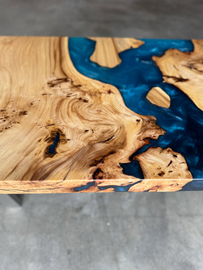 Siberian Elm Blue Resin Coffee Table