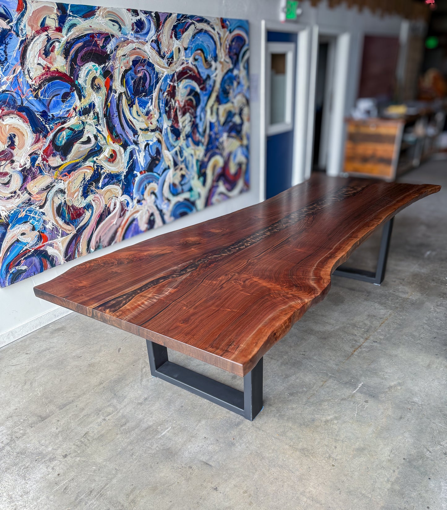 Black Walnut Live Edge Espresso River Dining Table