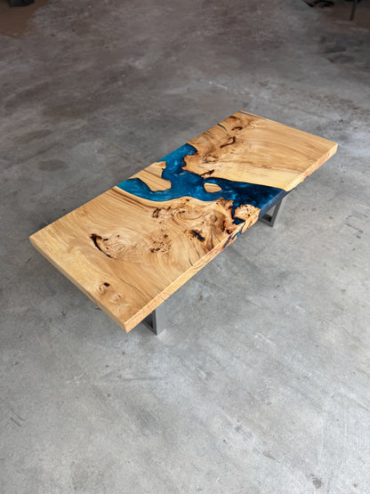 Siberian Elm Blue Resin Coffee Table