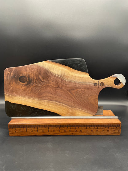 Handled Black Epoxy and Black Walnut Charcuterie Board