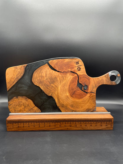 Handled Black Epoxy and Black Walnut Charcuterie Board