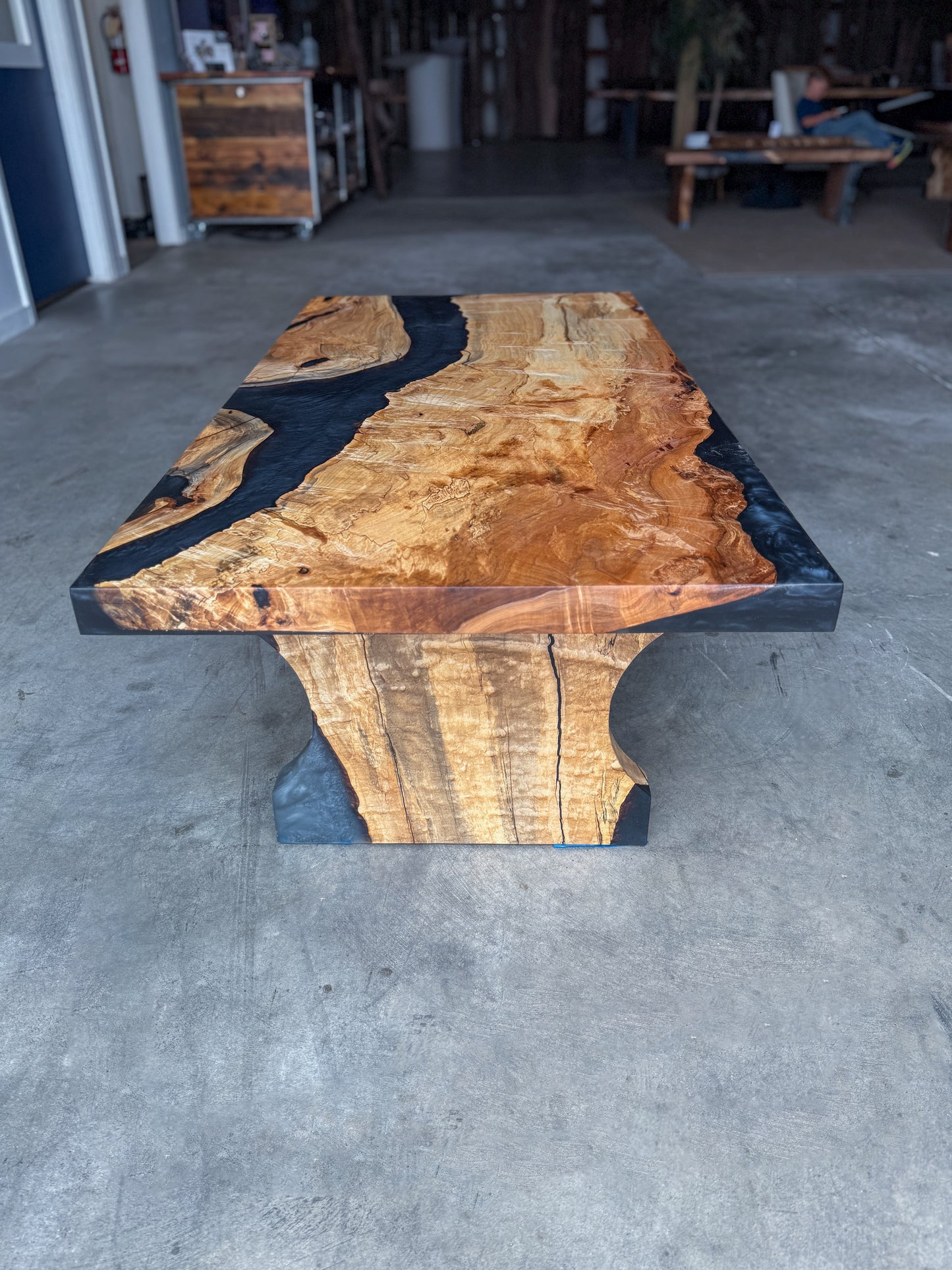 Spalted Maple Caviar Epoxy River Coffee Table