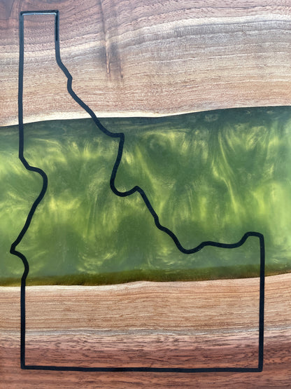 9x12 Walnut Charcuterie Board w/ Idaho Resin Inlay