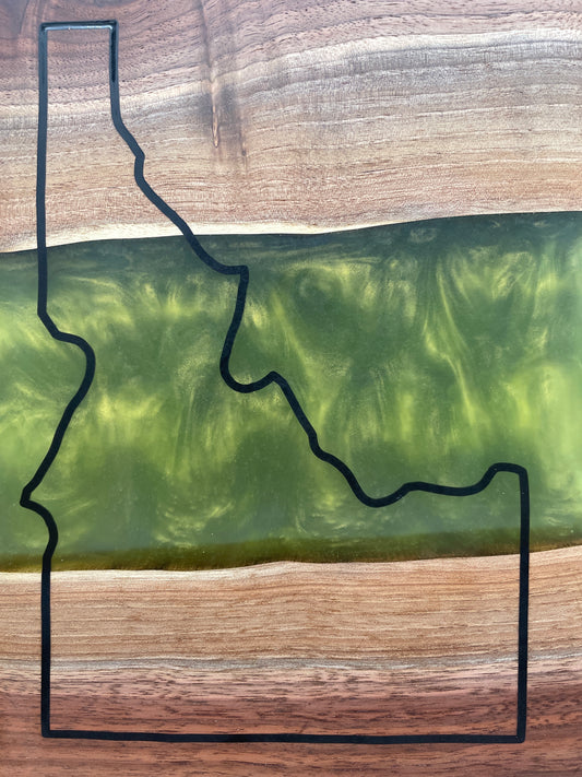 9x12 Walnut Charcuterie Board w/ Idaho Resin Inlay