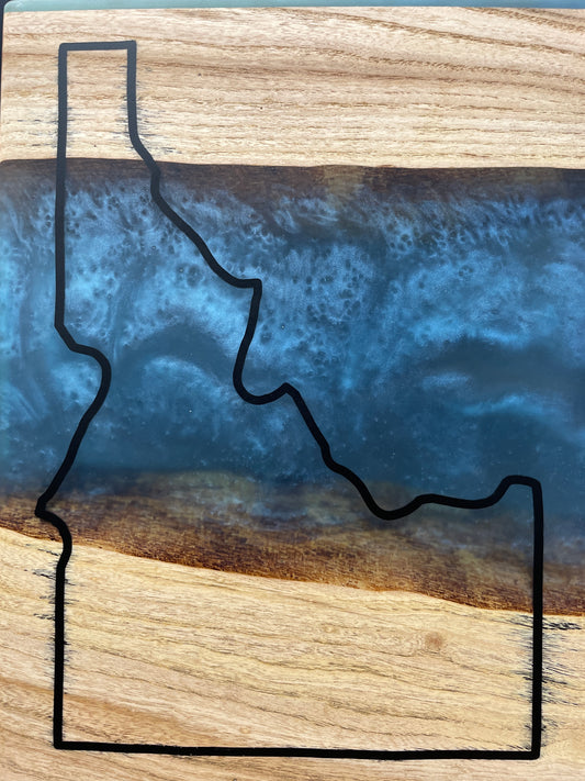 9x12 Walnut Charcuterie Board w/ Idaho Resin Inlay