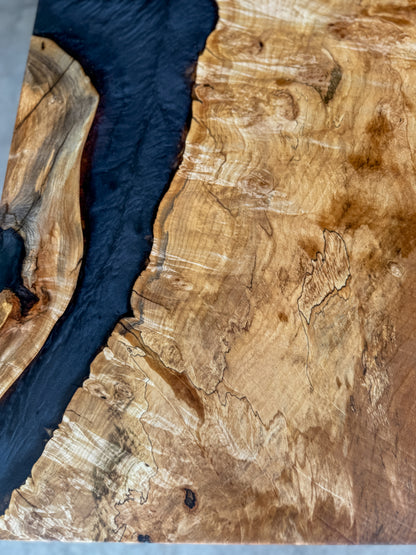Spalted Maple Caviar Epoxy River Coffee Table