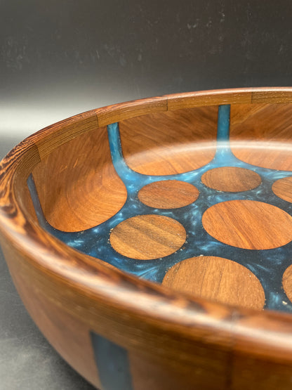 Black Walnut Bowl with Blue Epoxy