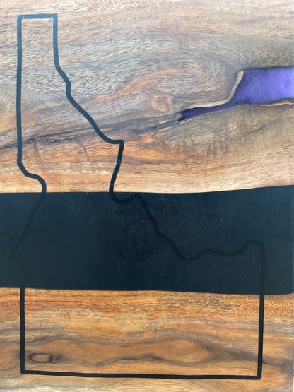 9x12 Walnut Charcuterie Board w/ Idaho Resin Inlay