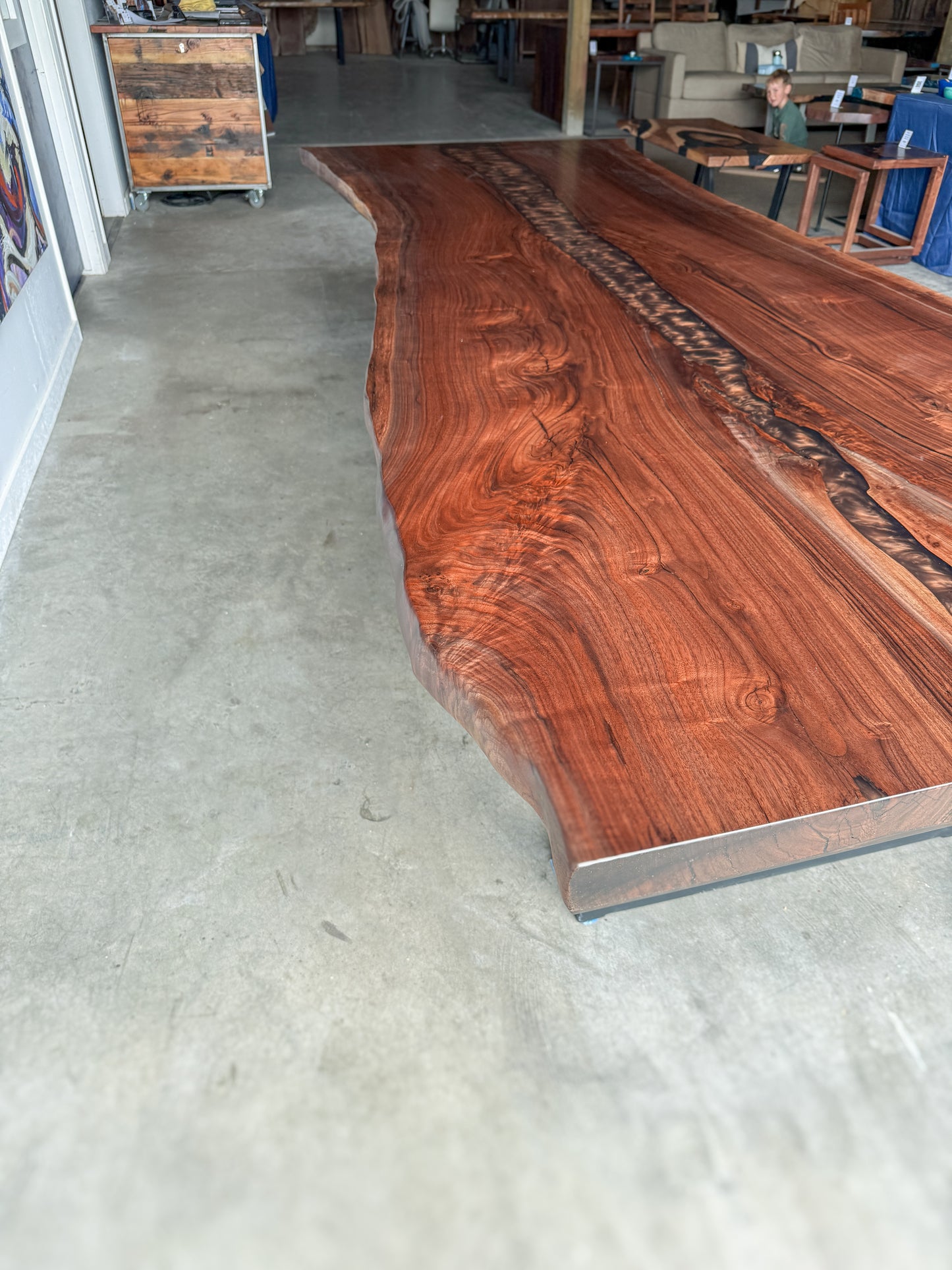 Black Walnut Live Edge Espresso River Dining Table