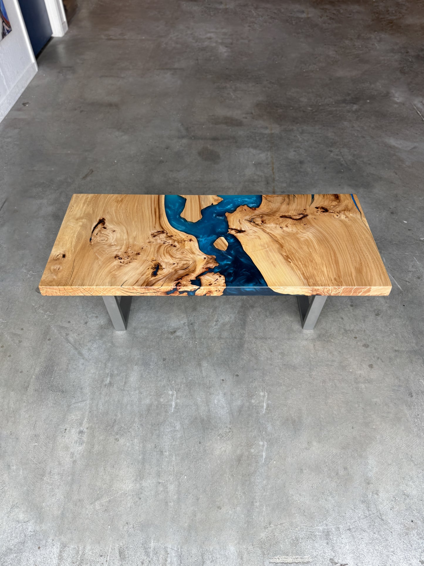 Siberian Elm Blue Resin Coffee Table