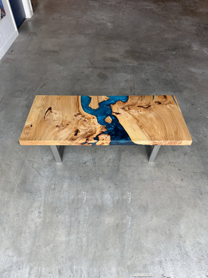 Siberian Elm Blue Resin Coffee Table