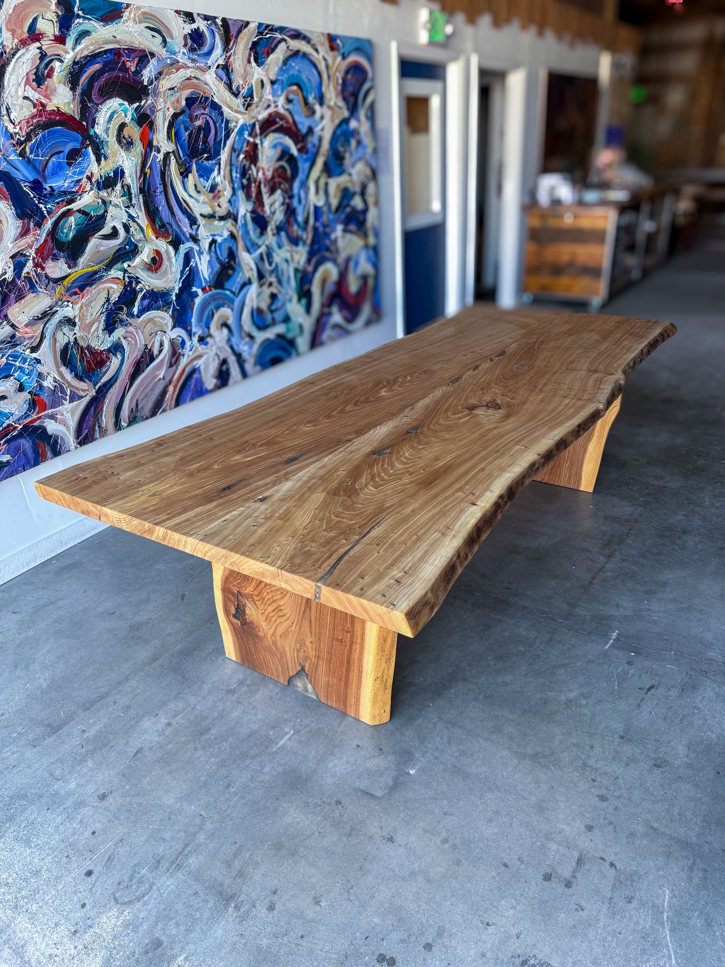 Live Edge Siberian Elm Slab Dining Table