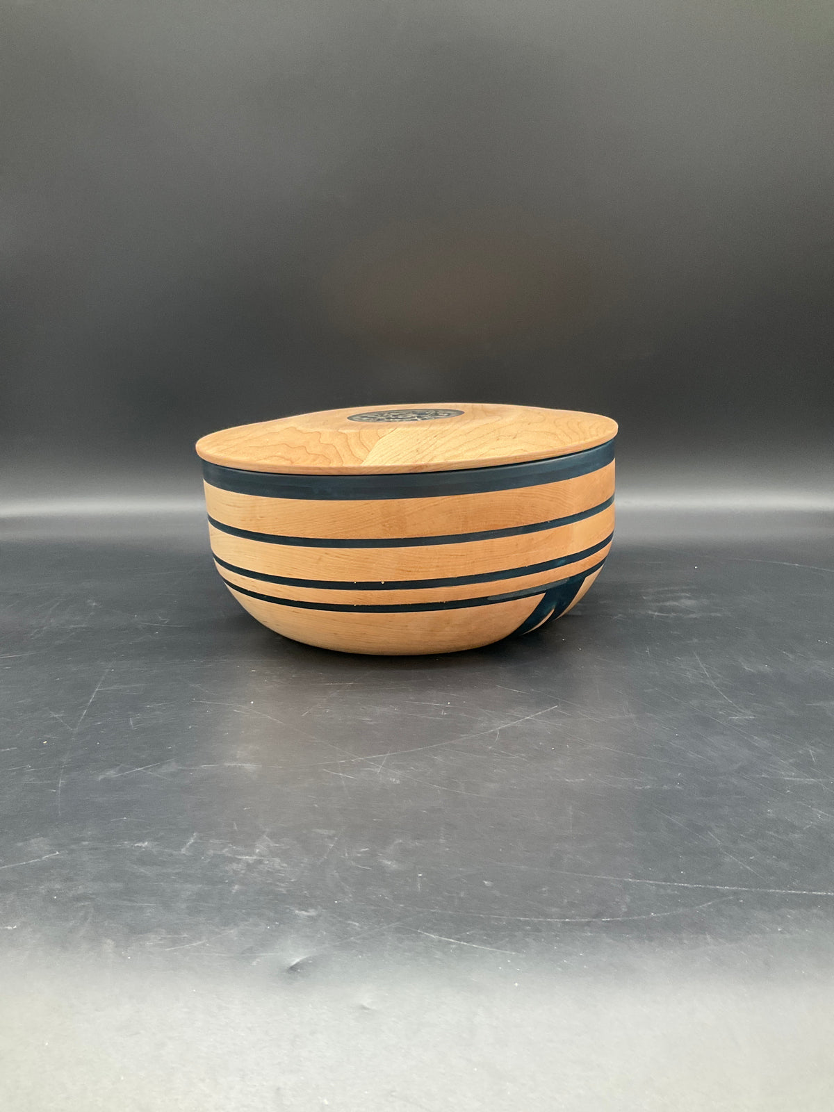 Luxury Art Bowl with Dark Blue Epoxy
