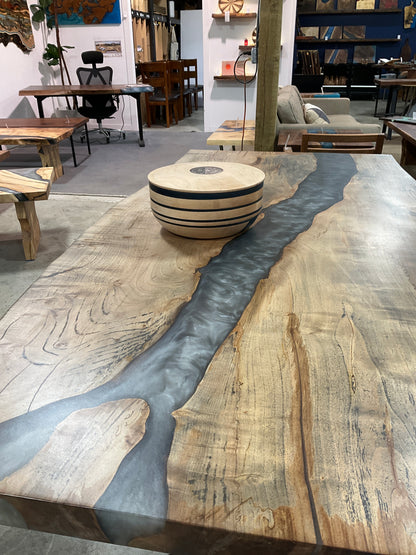 Luxury Art Bowl with Dark Blue Epoxy