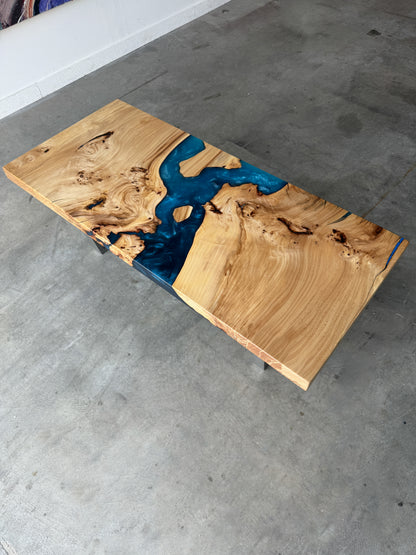 Siberian Elm Blue Resin Coffee Table