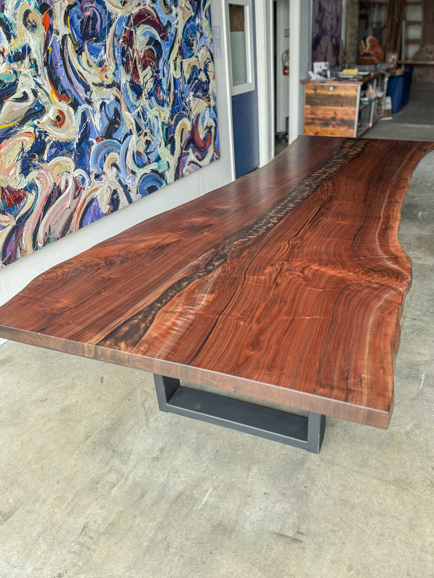 Black Walnut Live Edge Espresso River Dining Table